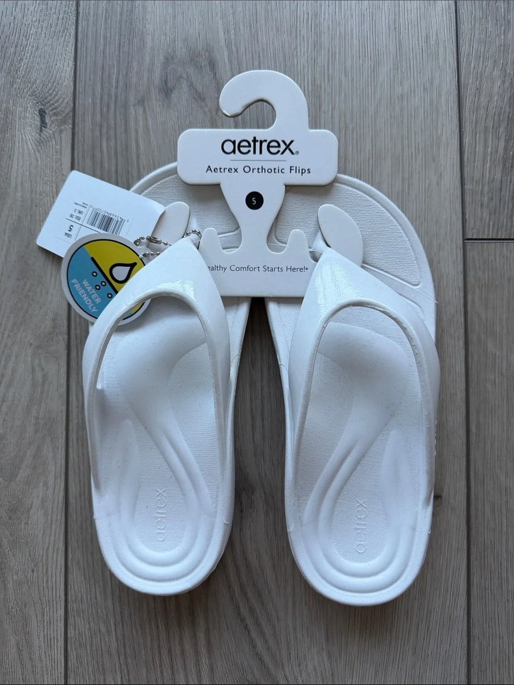 Aetrex Maui Orthotic Flips Sandals Women’s 5 NWT White Water Arch Support Beach